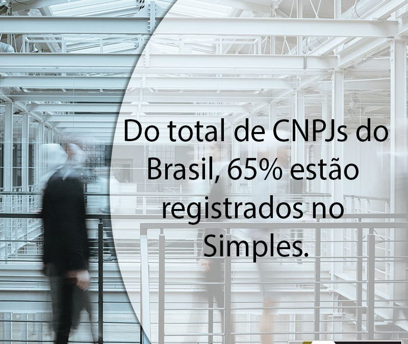 Do total de CNPJs do Brasil, 65% estão registrados no Simples.
