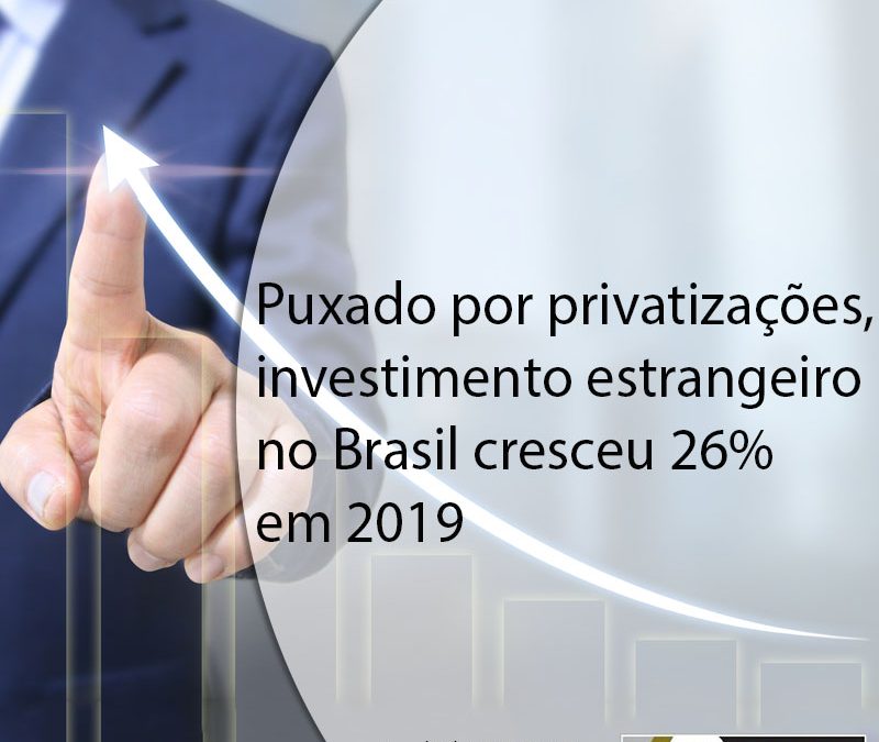 Puxado por privatizações, investimento estrangeiro no Brasil cresceu 26% em 2019
