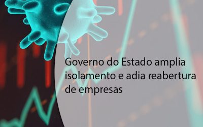 Governo do Estado amplia isolamento e adia reabertura de empresas.